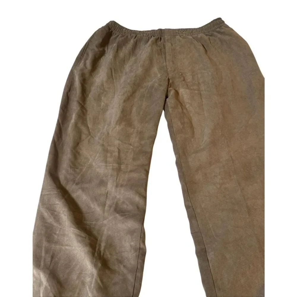 Weekendz off brown elastic waist pull on drawstring joggers pants 38x32 XL